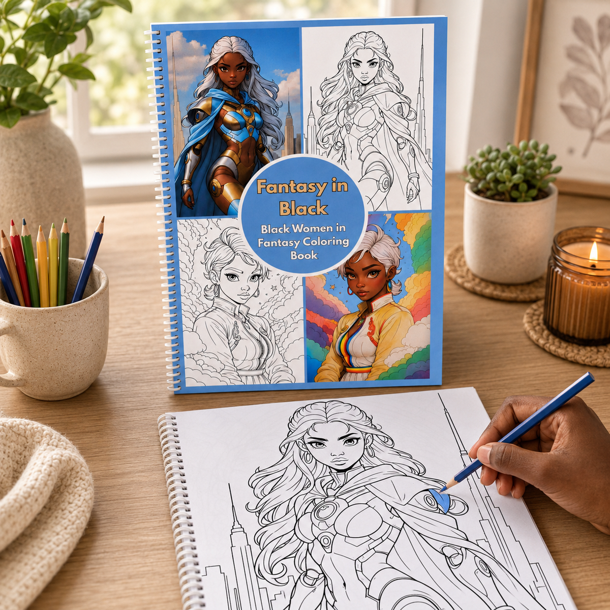 Fantasy In Black: Black Women In Fantasy Coloring Book, image 8