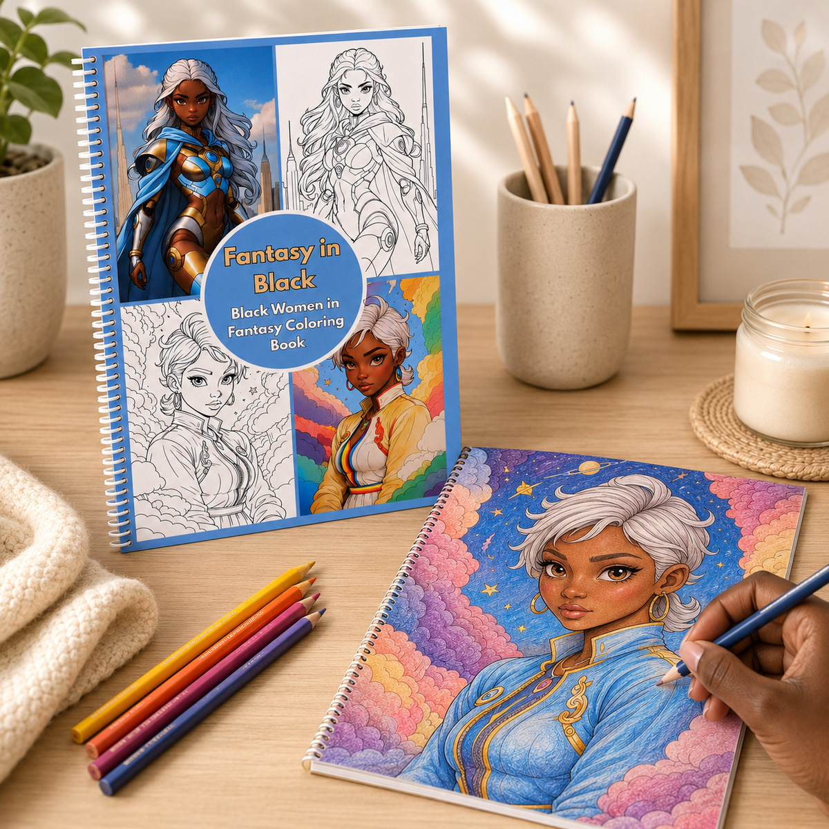 Fantasy In Black: Black Women In Fantasy Coloring Book, image 6