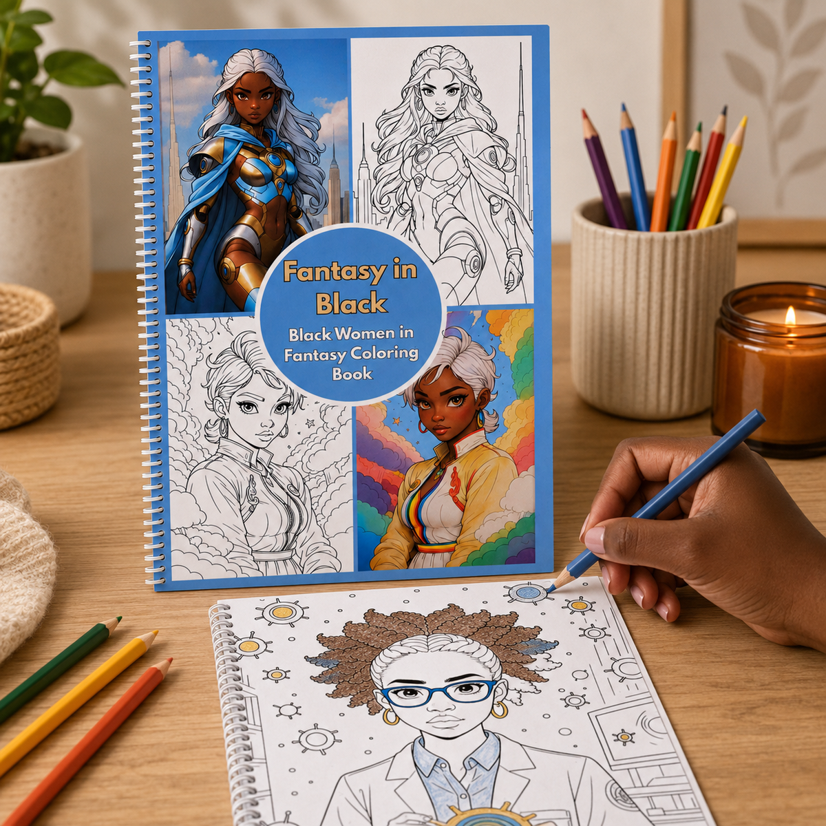 Fantasy In Black: Black Women In Fantasy Coloring Book, image 7