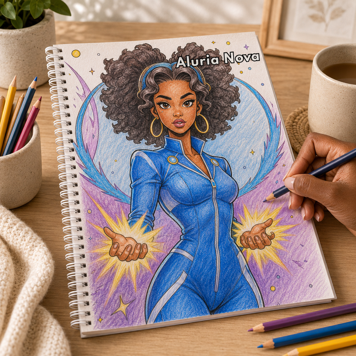 Fantasy In Black: Super Heroines and Villains Coloring Book, image 3
