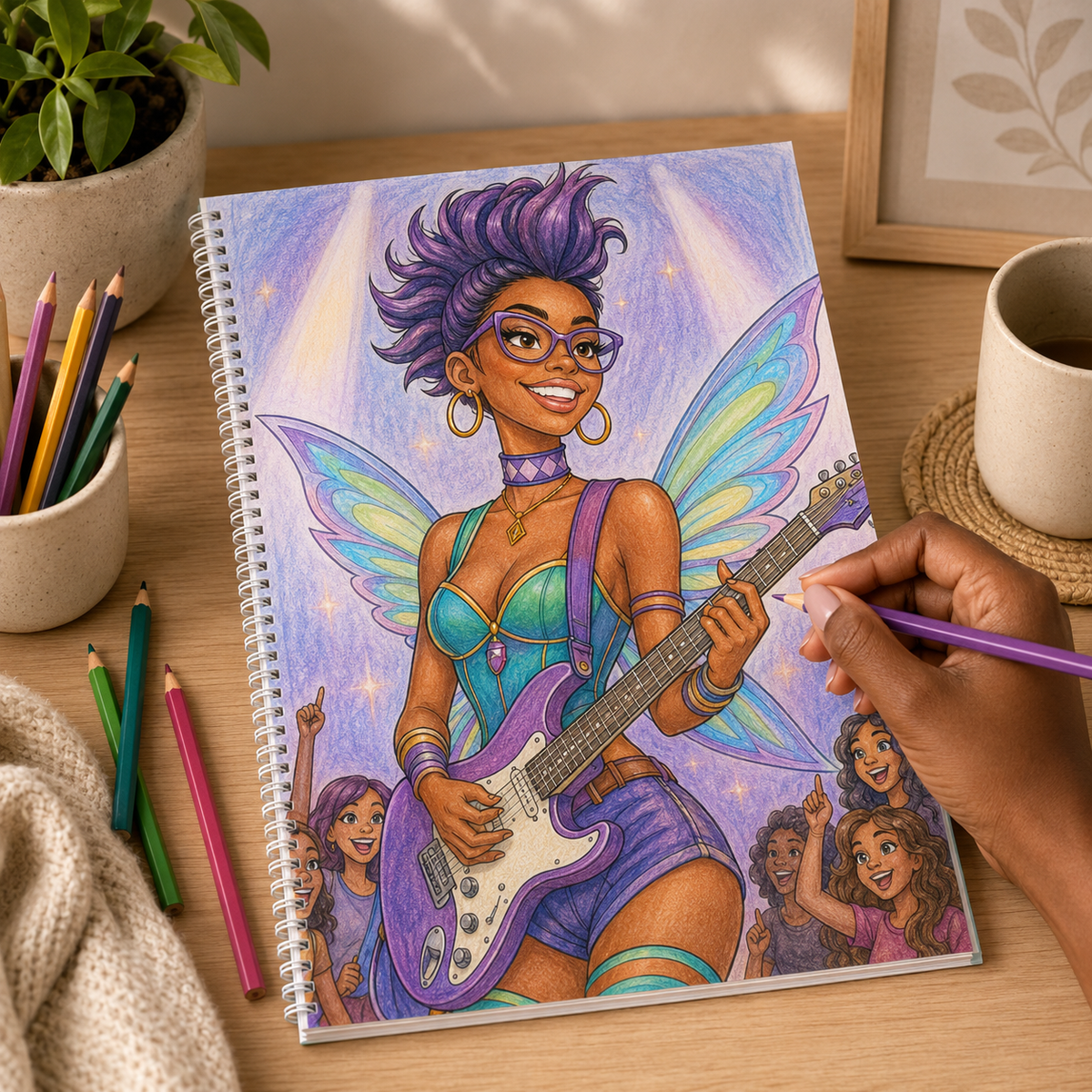 Fantasy In Black: Fairy Wonderland Coloring Book, image 6