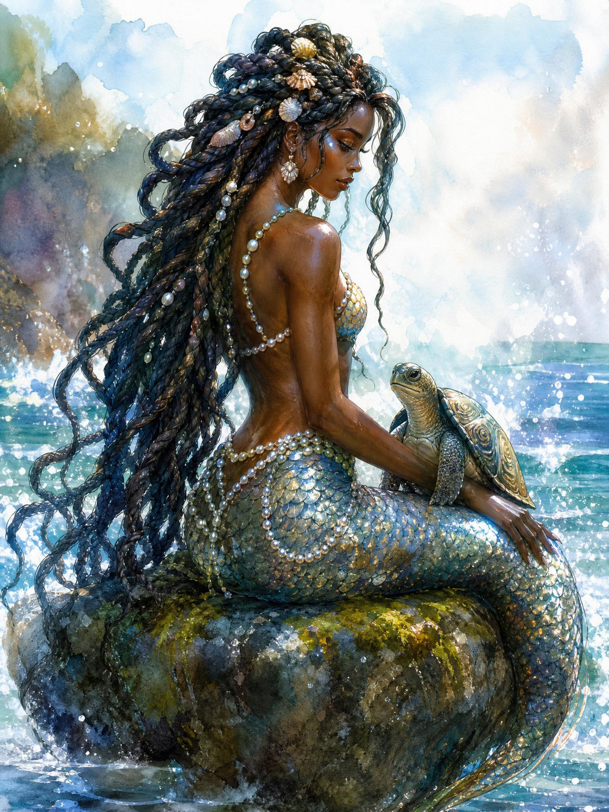 Black Mermaid Wall Art for Coastal Decor, image 5