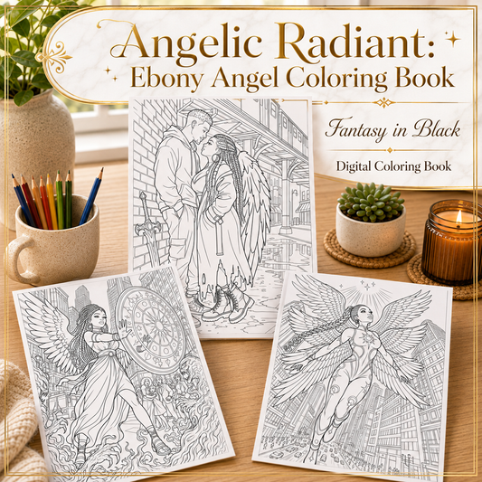 Angelic Radiant: Ebony Angel Coloring Book